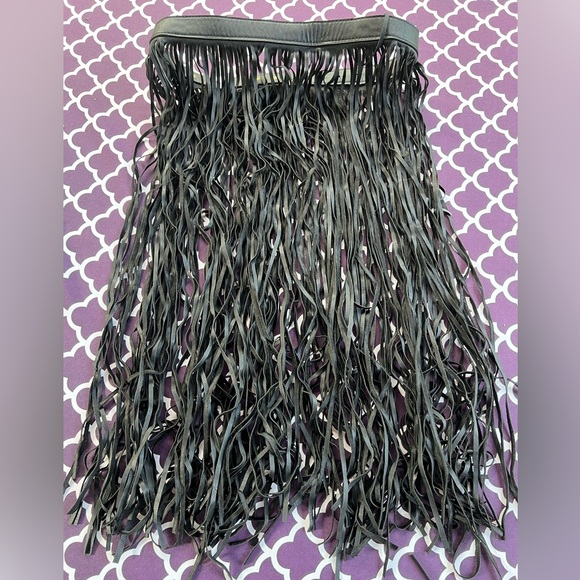 Women’s Fringe Belt Black - Picture 1 of 2